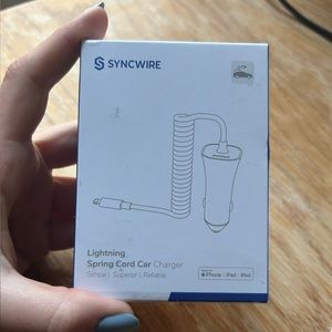 Syncwire 4.8A/24W Car Charging Adapter Built-in Coiled Cable - iPhone